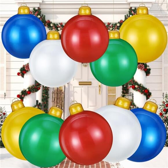 Amazon.com: 5 Pcs 24 Inch Inflatable Christmas Ornaments  5 Pcs 24 Inch Inflatable Christmas Ornaments Oversized Hanging Christmas Balls